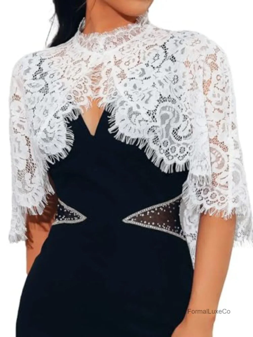 Lace Shawl Wrap Bolero for Women Wedding Formal Events